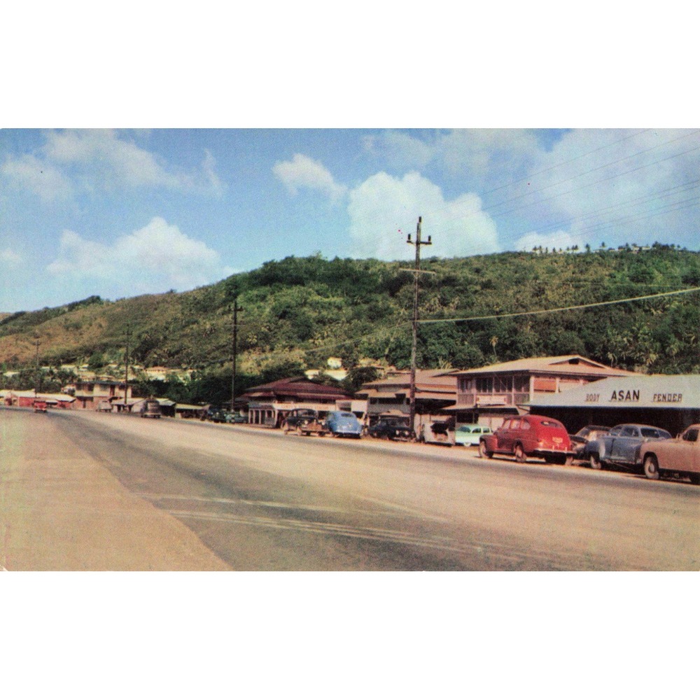 Vintage Asan Village Guam Postcard Ben Cespedes Mike Roberts C6174 Street View